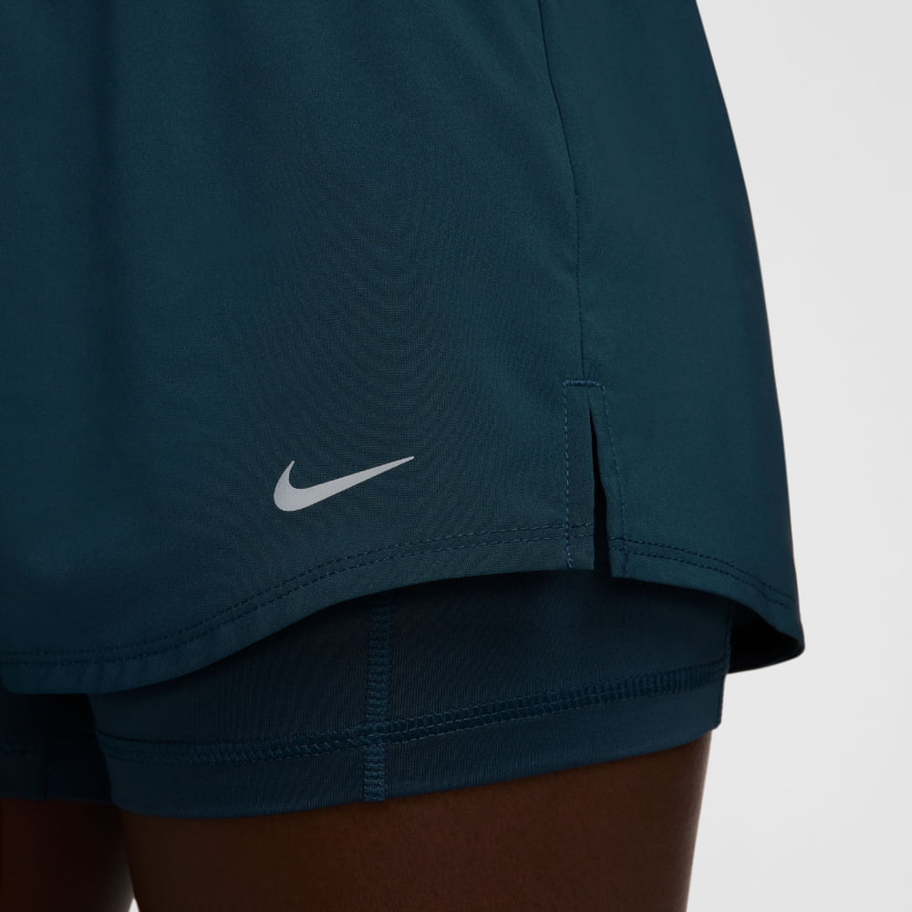 Nike W Nk One Df Mr 3In 2N1 Short Pantaloneta azul de mujer para entrenamiento