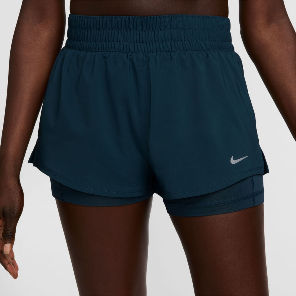 Nike W Nk One Df Mr 3In 2N1 Short Pantaloneta azul de mujer para entrenamiento