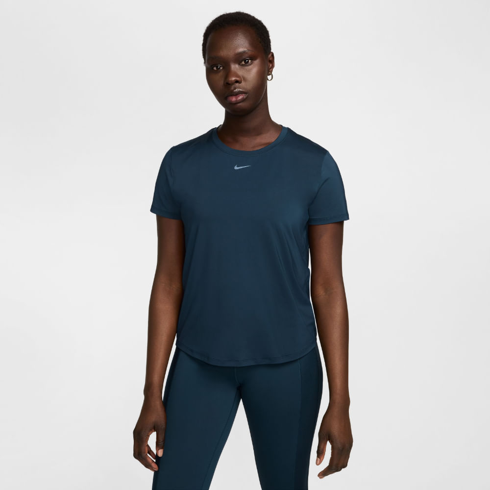 Nike W Nk One Classic Df Ss Top Camiseta Manga Corta azul de mujer para entrenamiento
