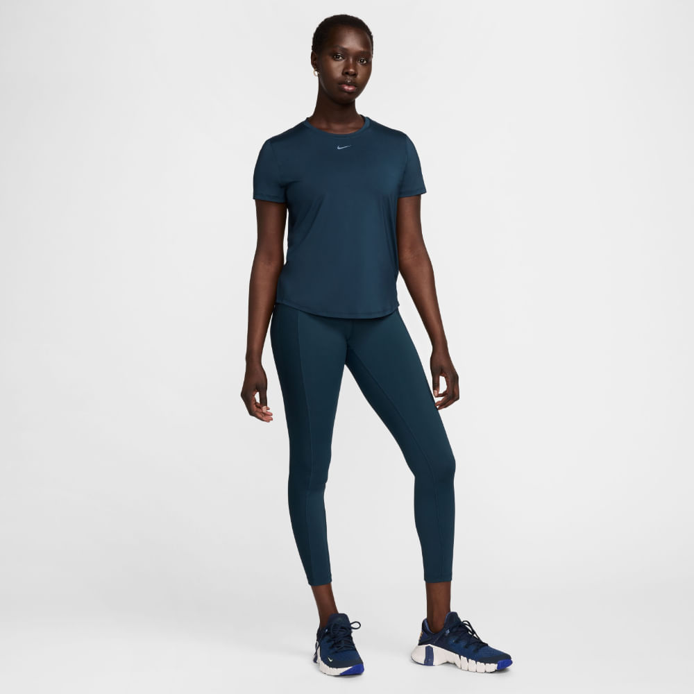 Nike W Nk One Classic Df Ss Top Camiseta Manga Corta azul de mujer para entrenamiento