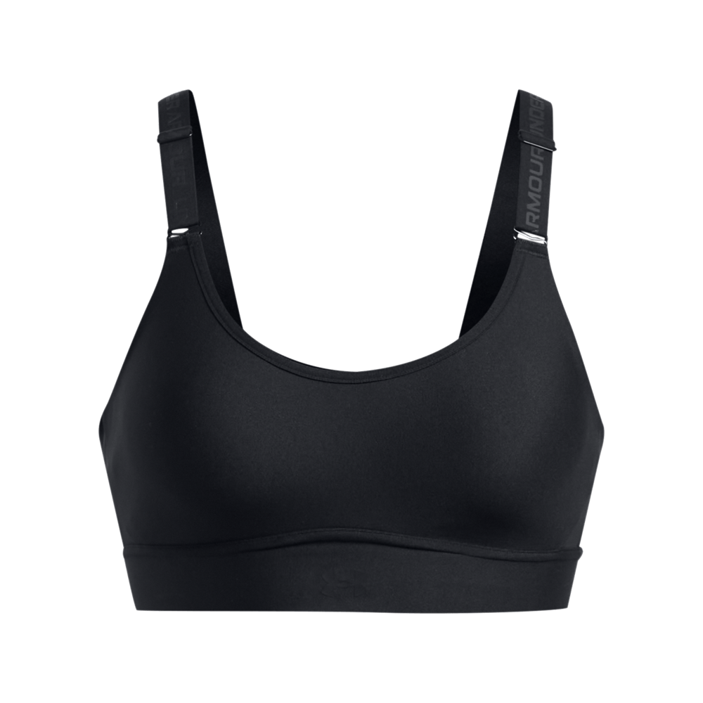 UA Infinity Mid 2.0 Bra Top negro de mujer para entrenamiento
