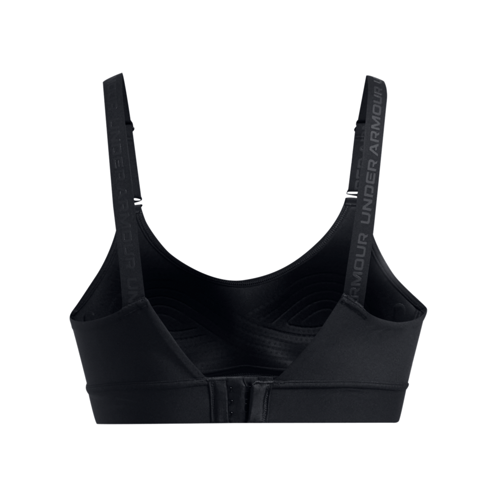 UA Infinity Mid 2.0 Bra Top negro de mujer para entrenamiento