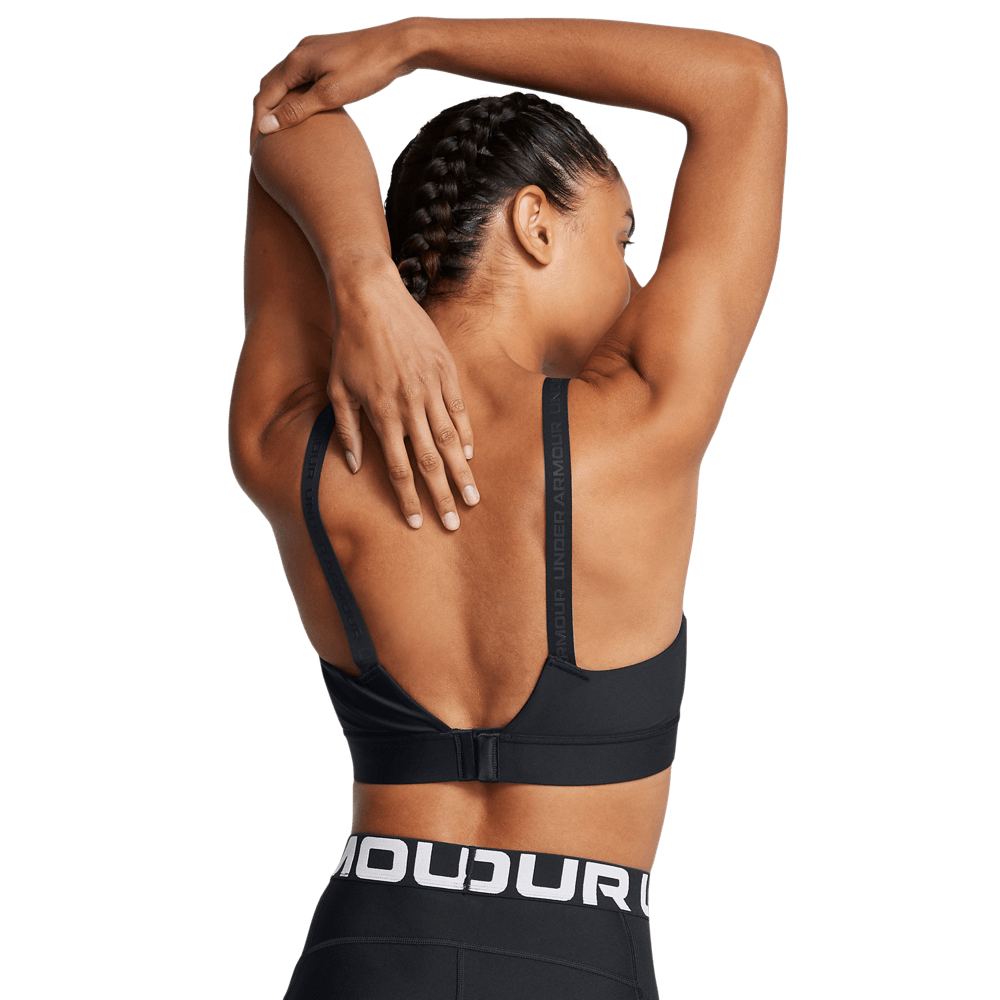 UA Infinity Mid 2.0 Bra Top negro de mujer para entrenamiento