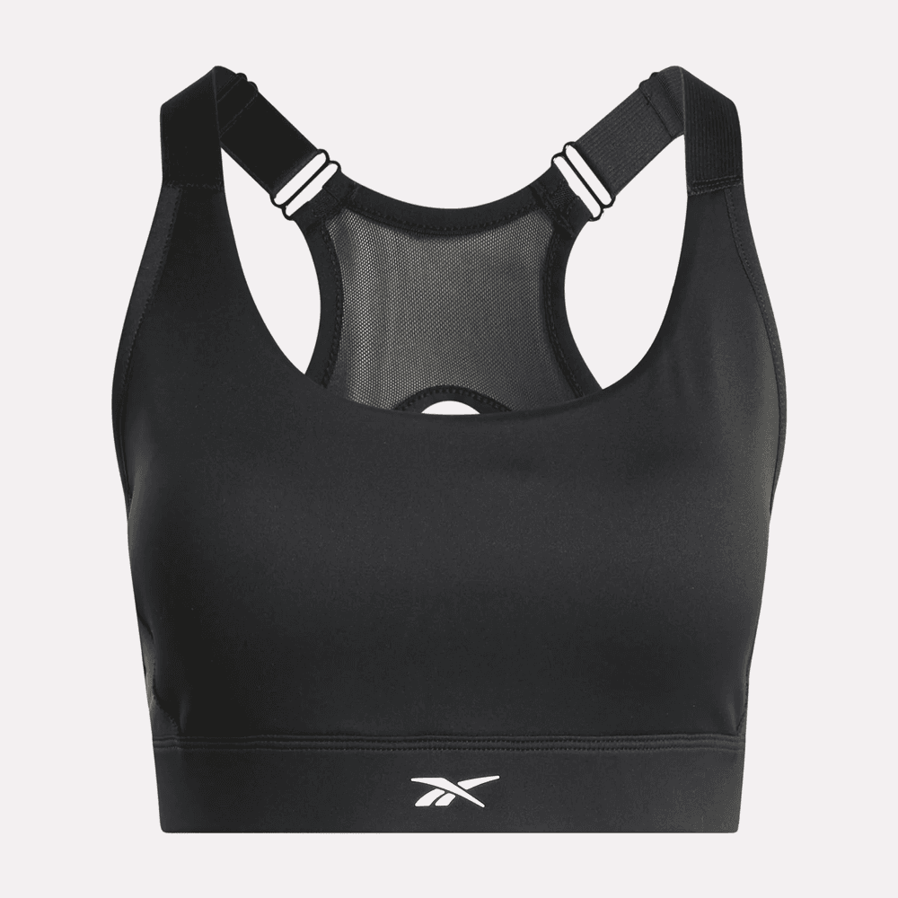 Reebok Lux High Impact Bra Top negro de mujer para entrenamiento