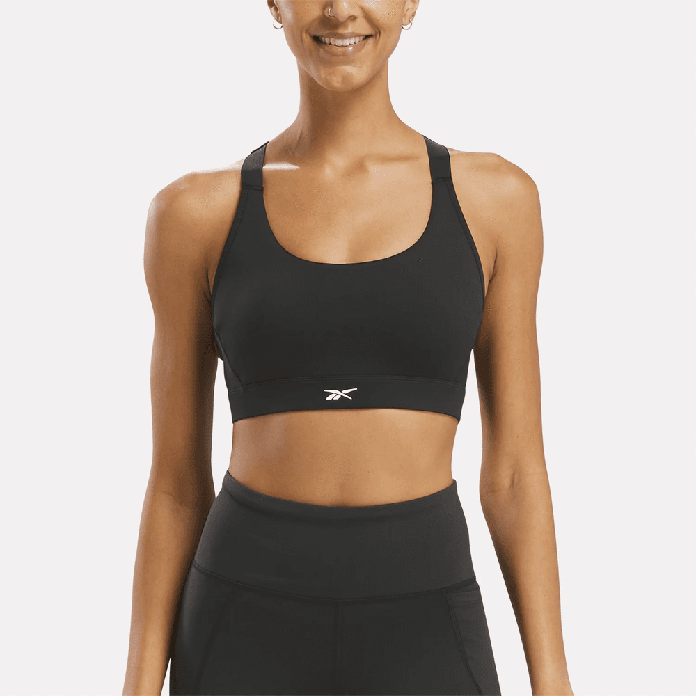 Reebok Lux High Impact Bra Top negro de mujer para entrenamiento