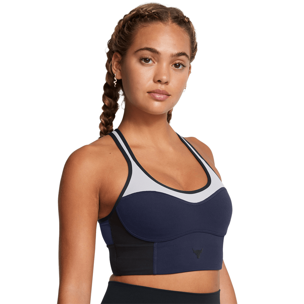 UA  Rck Lets Go Ll Infty Bra Top negro de mujer para entrenamiento