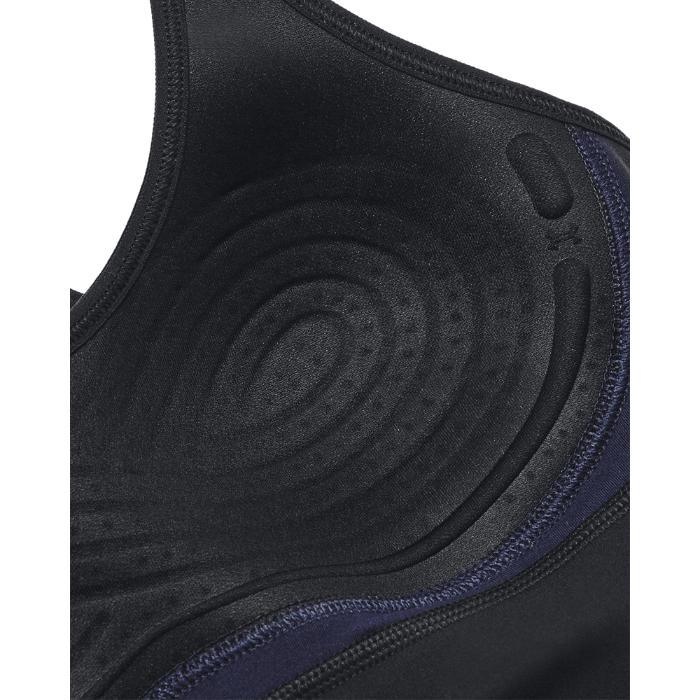 UA  Rck Lets Go Ll Infty Bra Top negro de mujer para entrenamiento