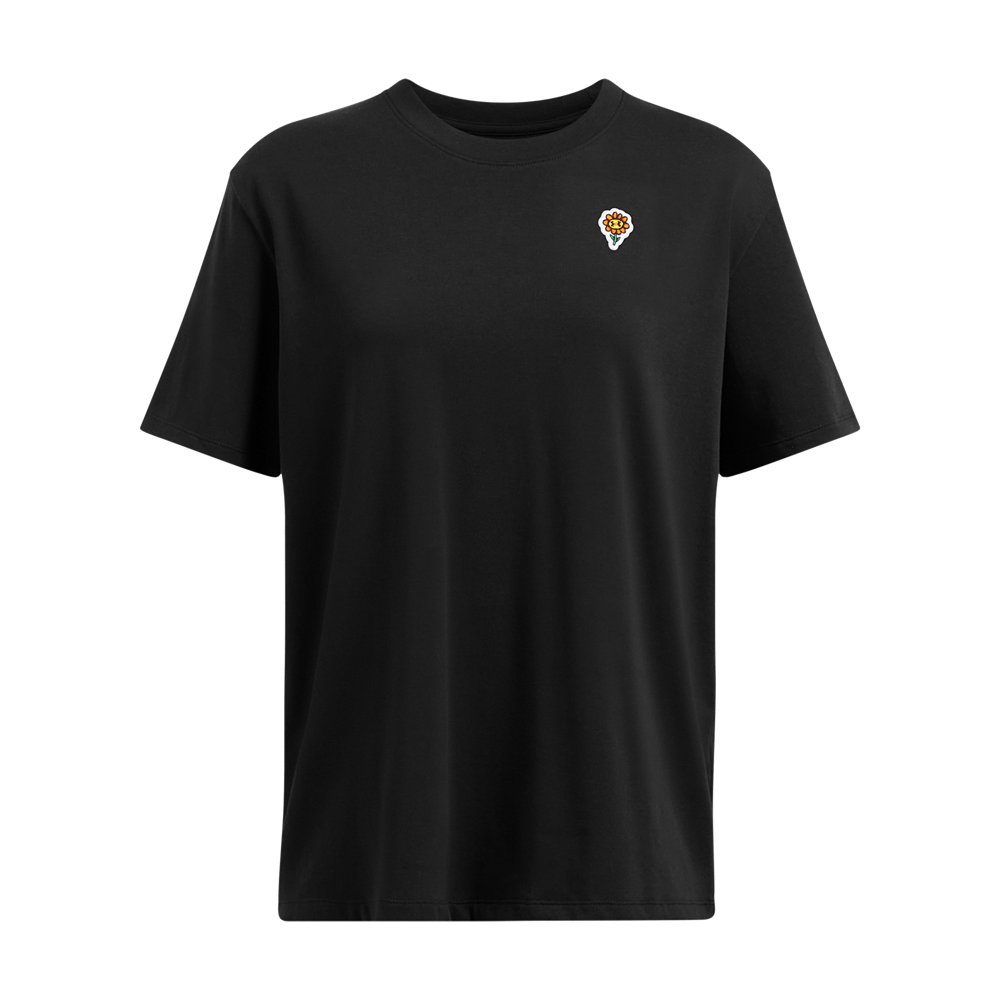 UA W Hwos Flower Emb Ss Camiseta Manga Corta negro de mujer para entrenamiento