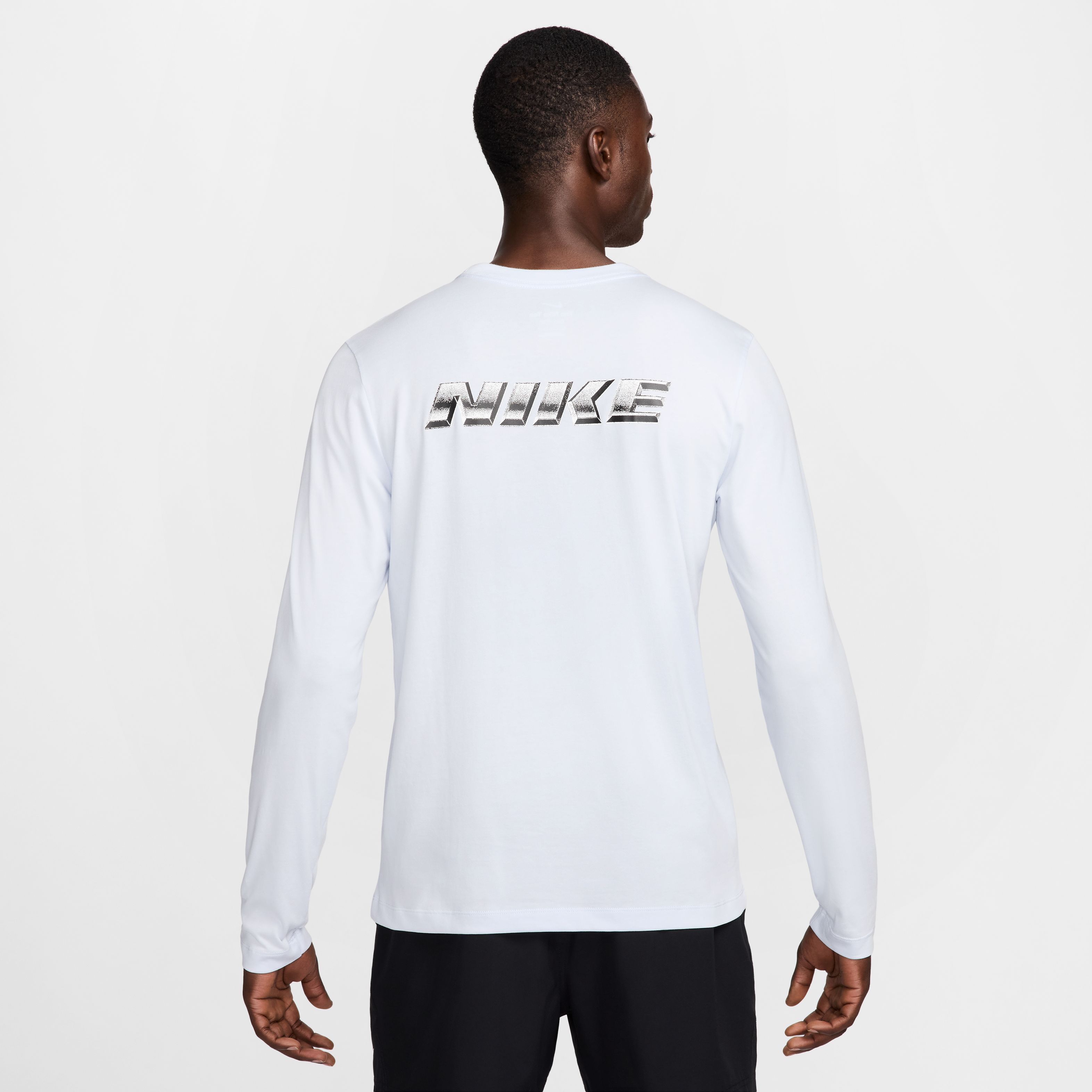 Nike M Nk Df Tee Ls Slub Lbr Gfx Camiseta Manga Larga gris de hombre para entrenamiento