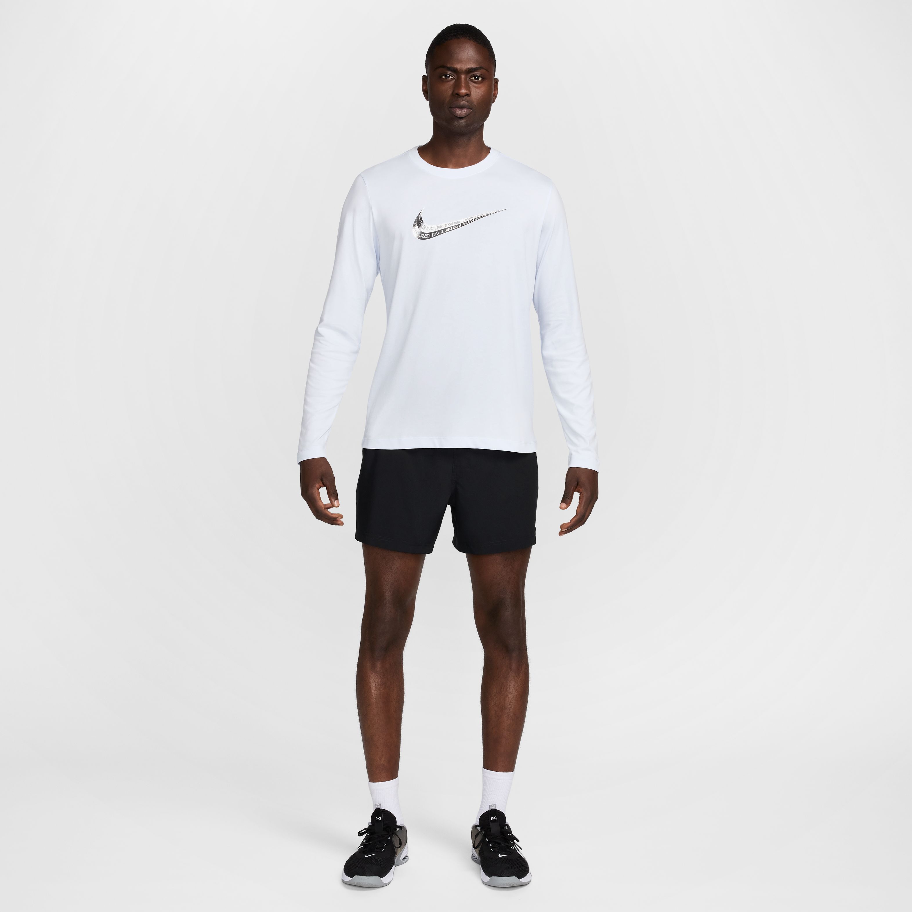 Nike M Nk Df Tee Ls Slub Lbr Gfx Camiseta Manga Larga gris de hombre para entrenamiento