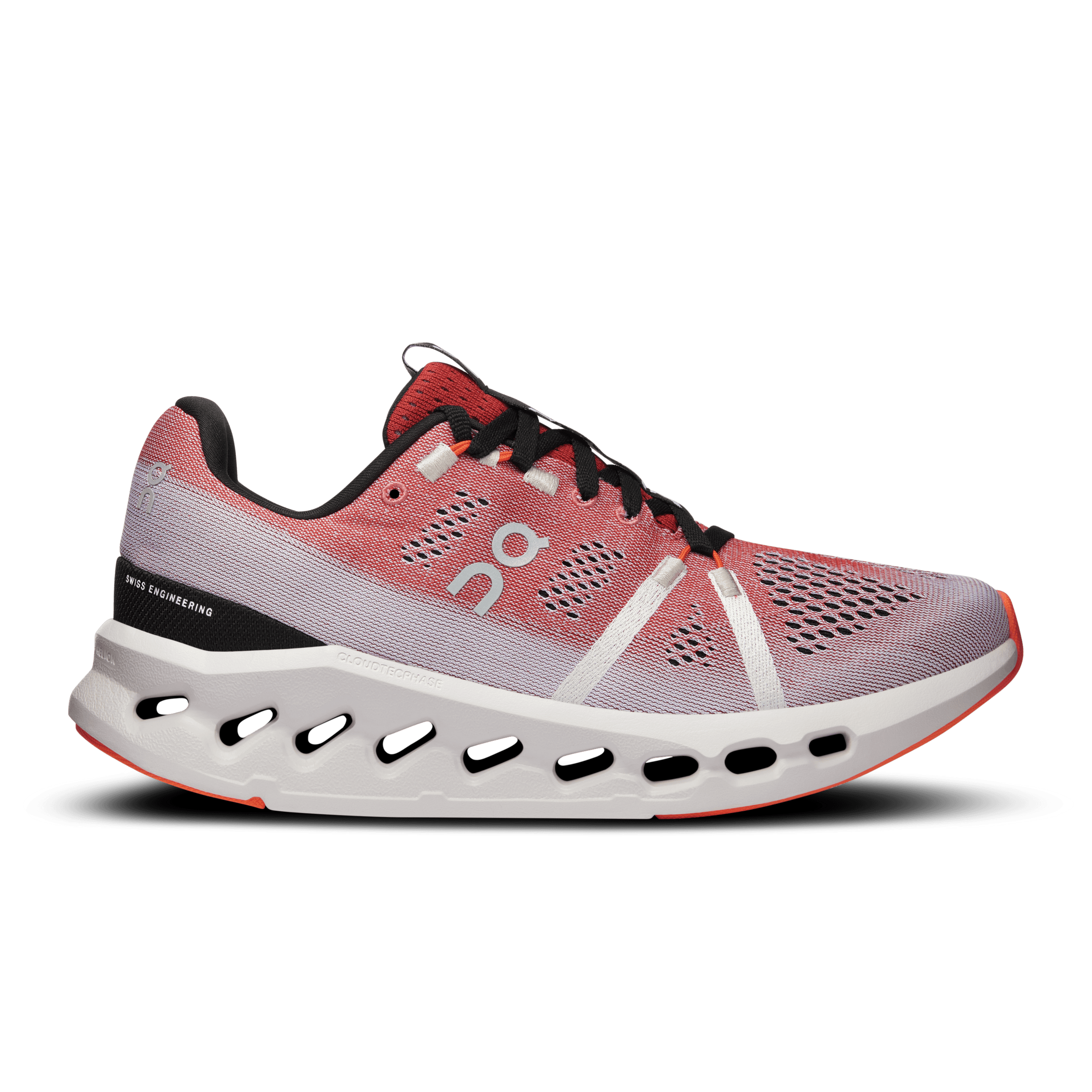 On Cloudsurfer 1 Tenis rojo de mujer para correr