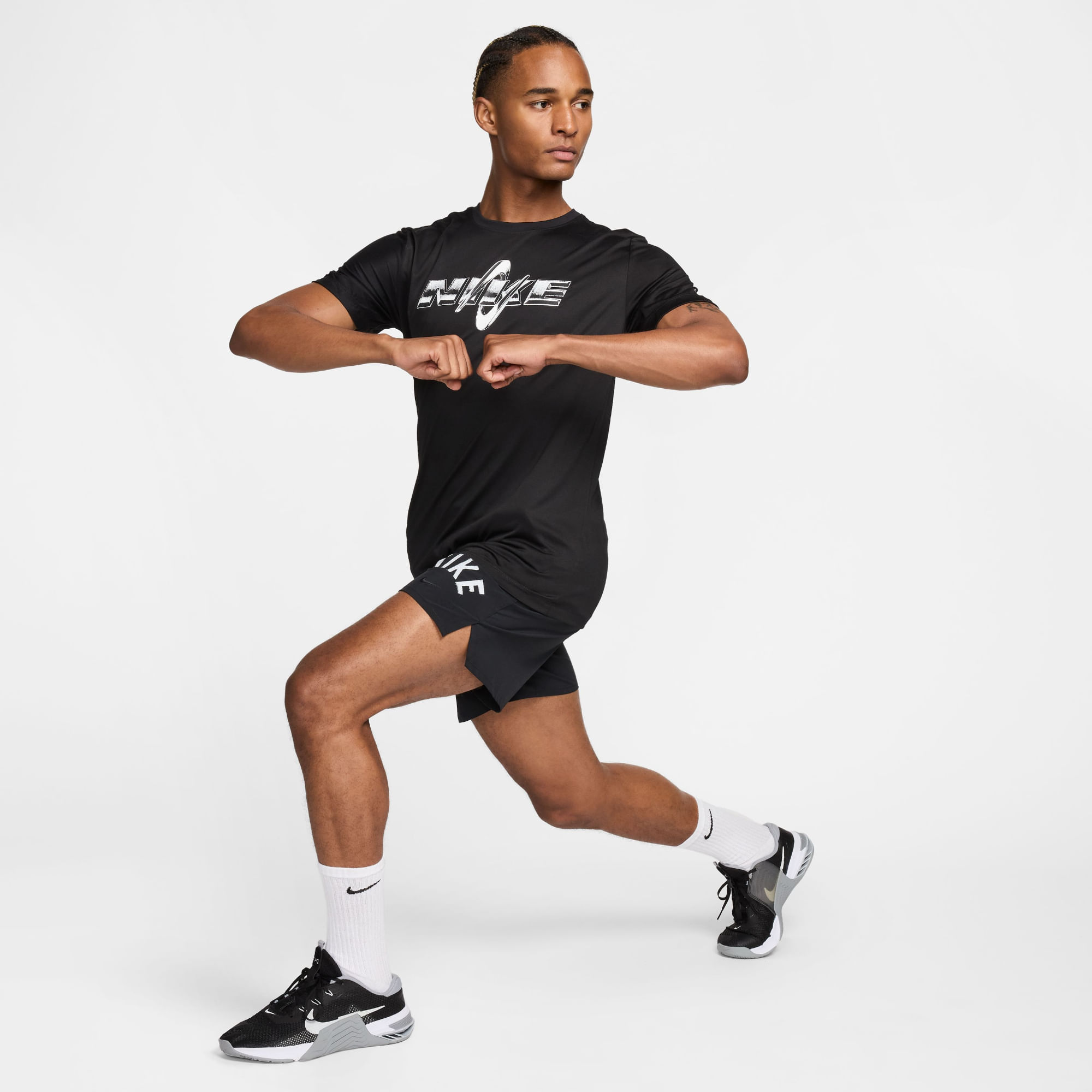 Nike M Nk Df Tee Rlgd Gfx Camiseta Manga Corta negro de hombre para entrenamiento