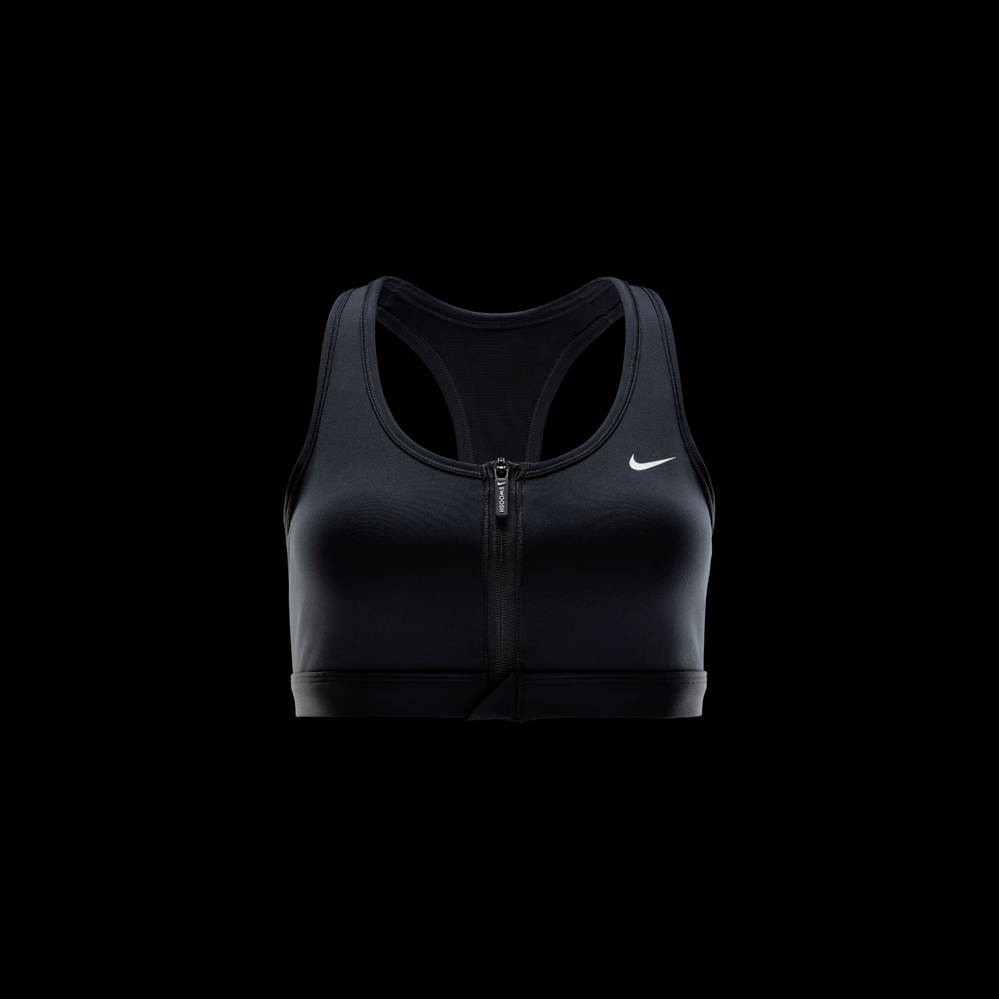 Nike W Nk Df Swsh Ms Fz Bra Top negro de mujer para entrenamiento