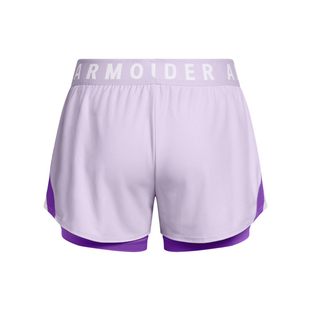 UA Y Up 2-In-1 Shorts Pantaloneta morado de mujer para entrenamiento