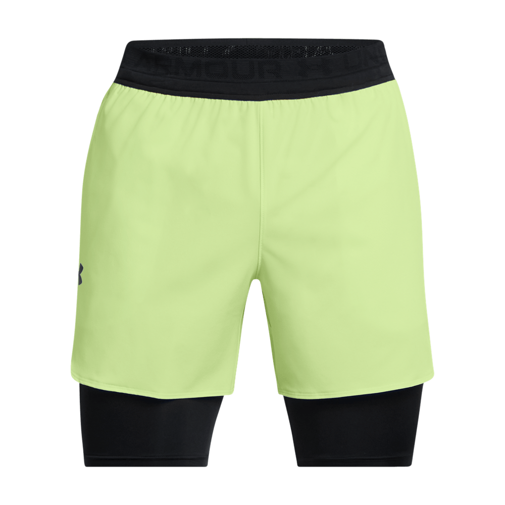 UA Peak Woven 2In1 Sts Pantaloneta verde de hombre para entrenamiento