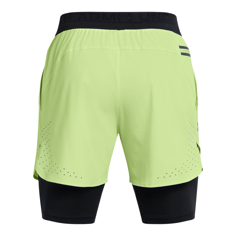 UA Peak Woven 2In1 Sts Pantaloneta verde de hombre para entrenamiento