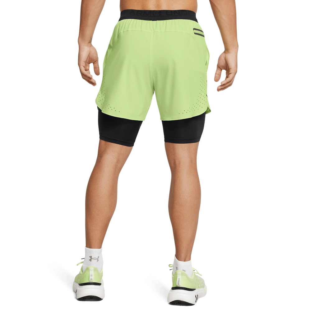 UA Peak Woven 2In1 Sts Pantaloneta verde de hombre para entrenamiento