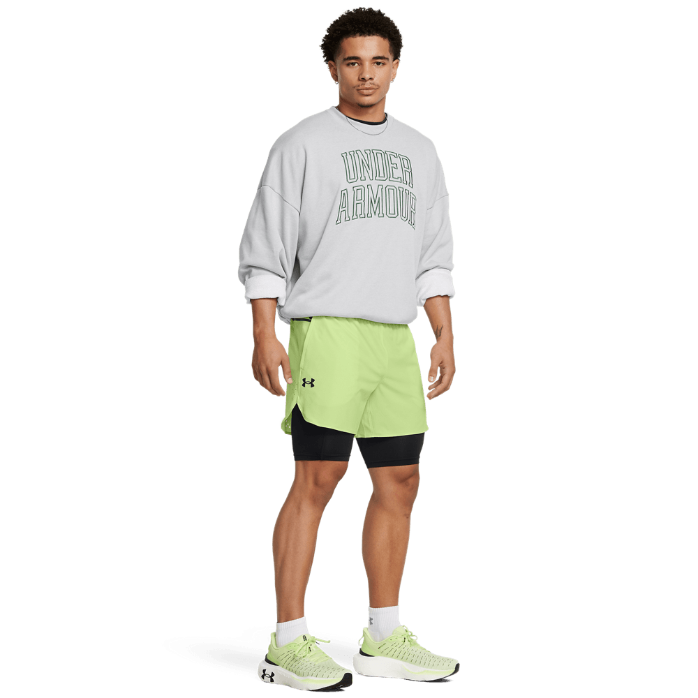UA Peak Woven 2In1 Sts Pantaloneta verde de hombre para entrenamiento