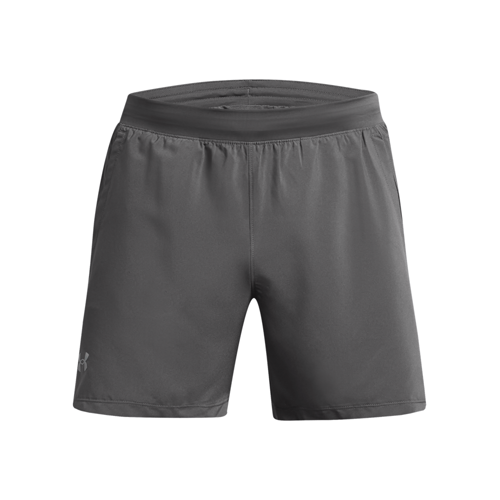 UA Launch 5  Short Pantaloneta gris de hombre para correr