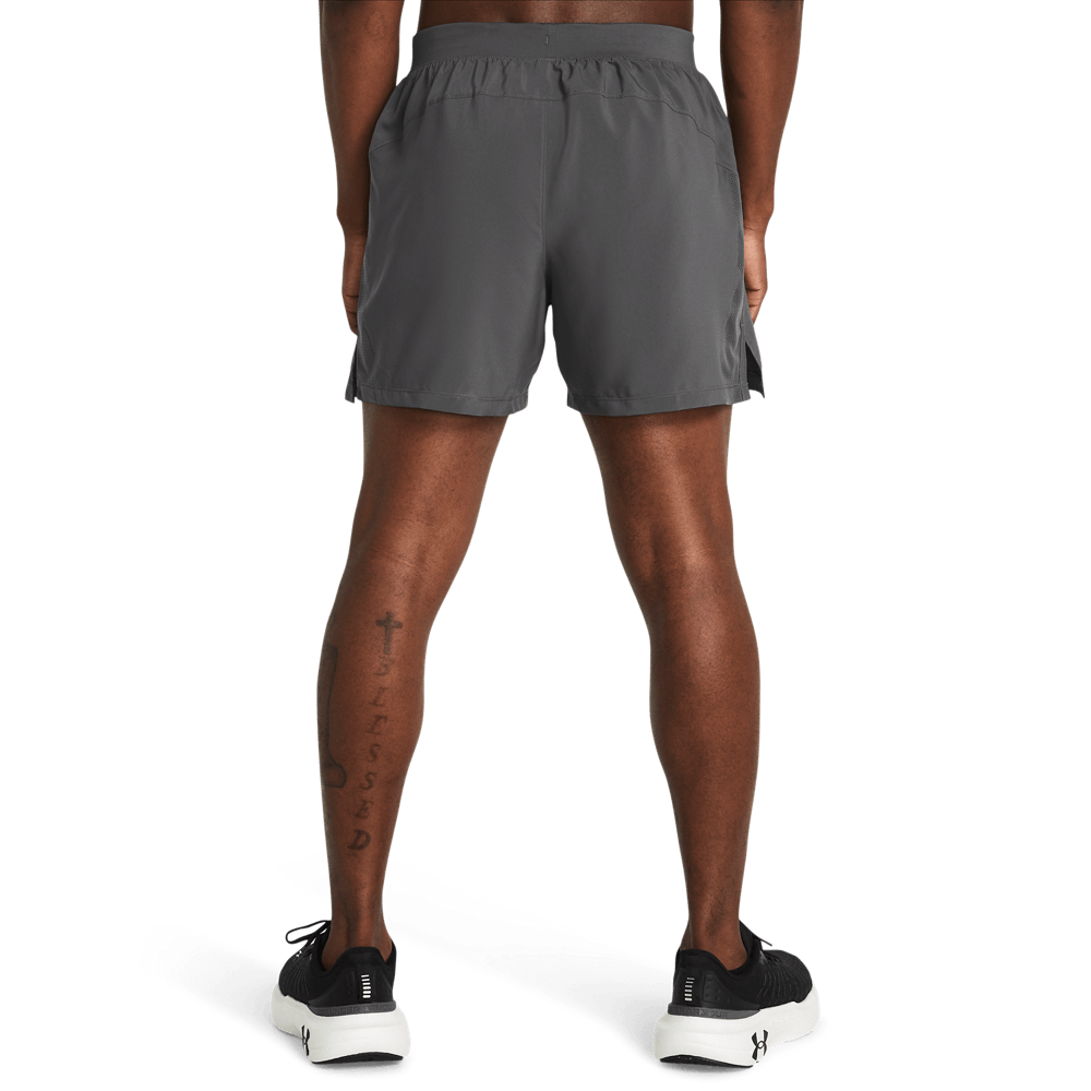 UA Launch 5  Short Pantaloneta gris de hombre para correr