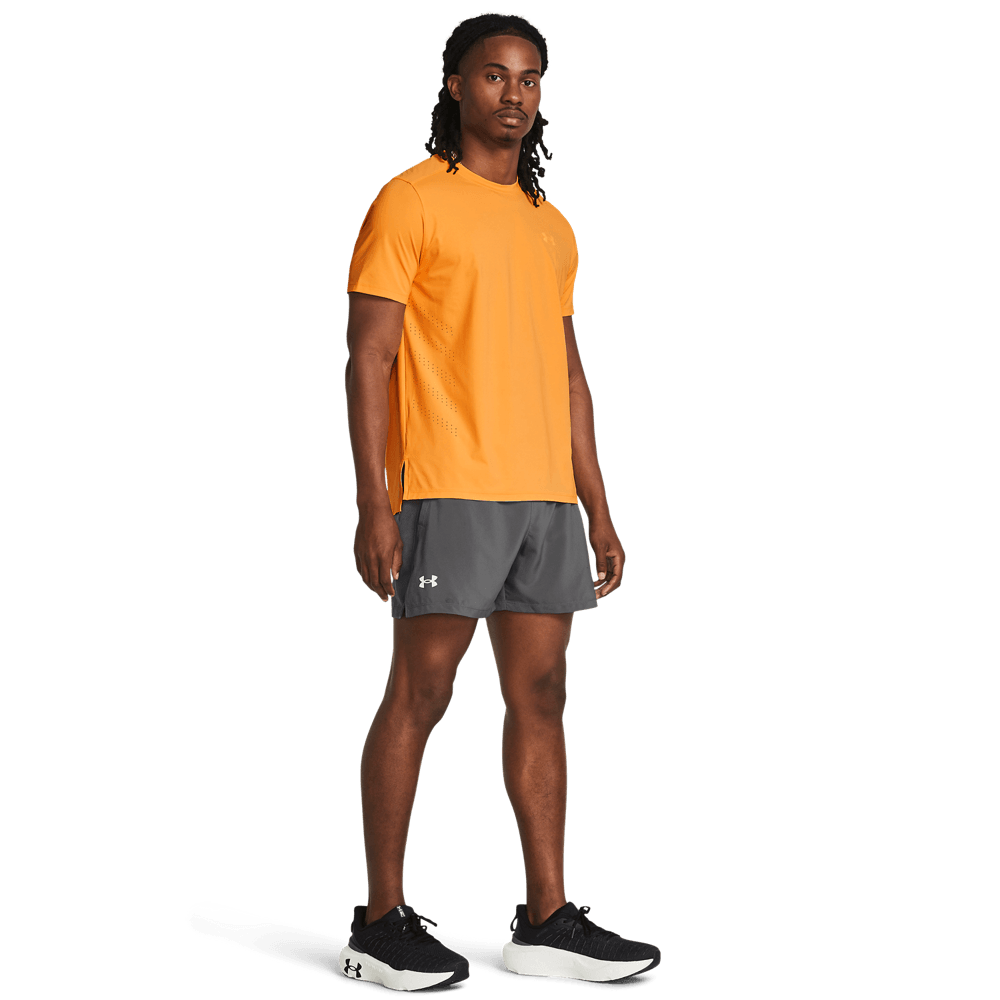 UA Launch 5  Short Pantaloneta gris de hombre para correr