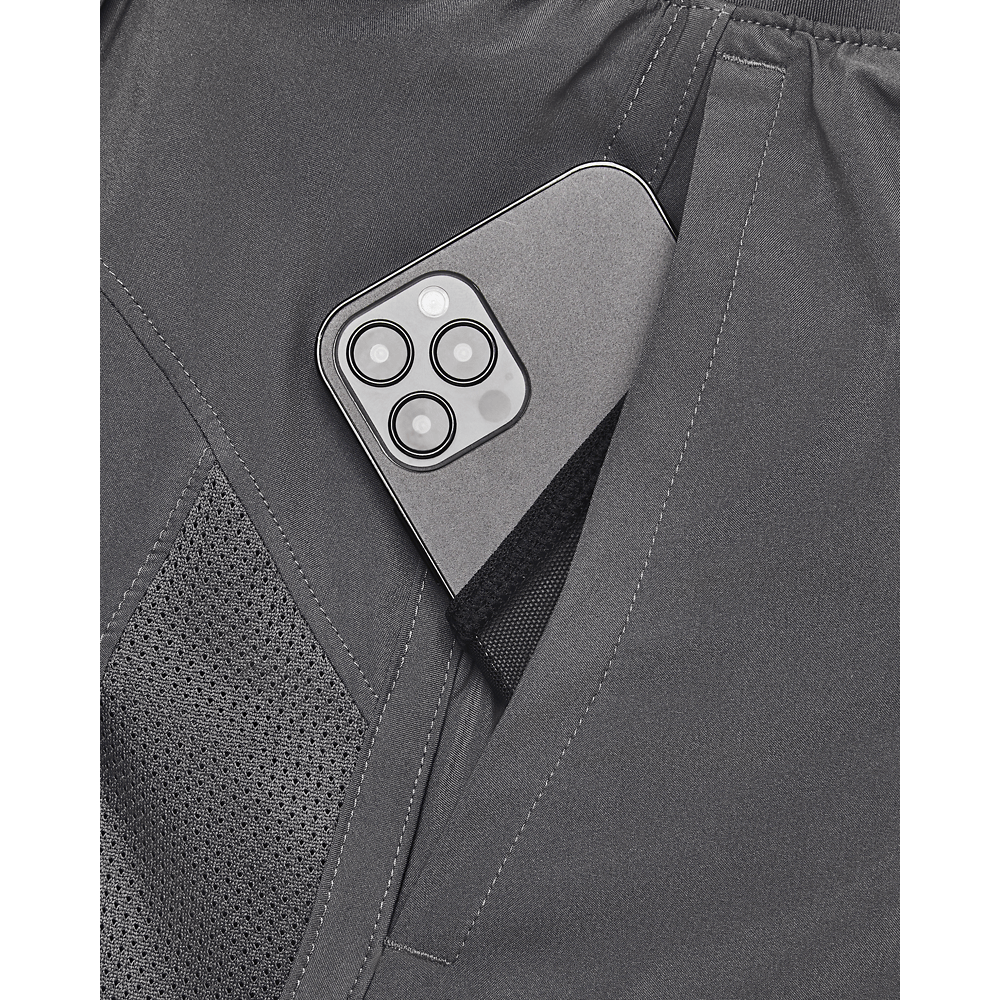 UA Launch 5  Short Pantaloneta gris de hombre para correr