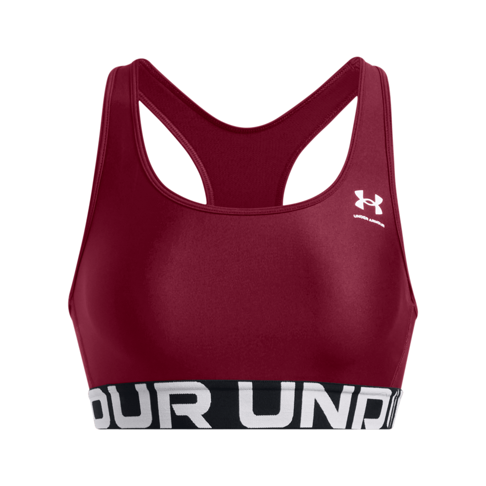 UA Hg Authentics Mid Branded Top rojo de mujer para entrenamiento