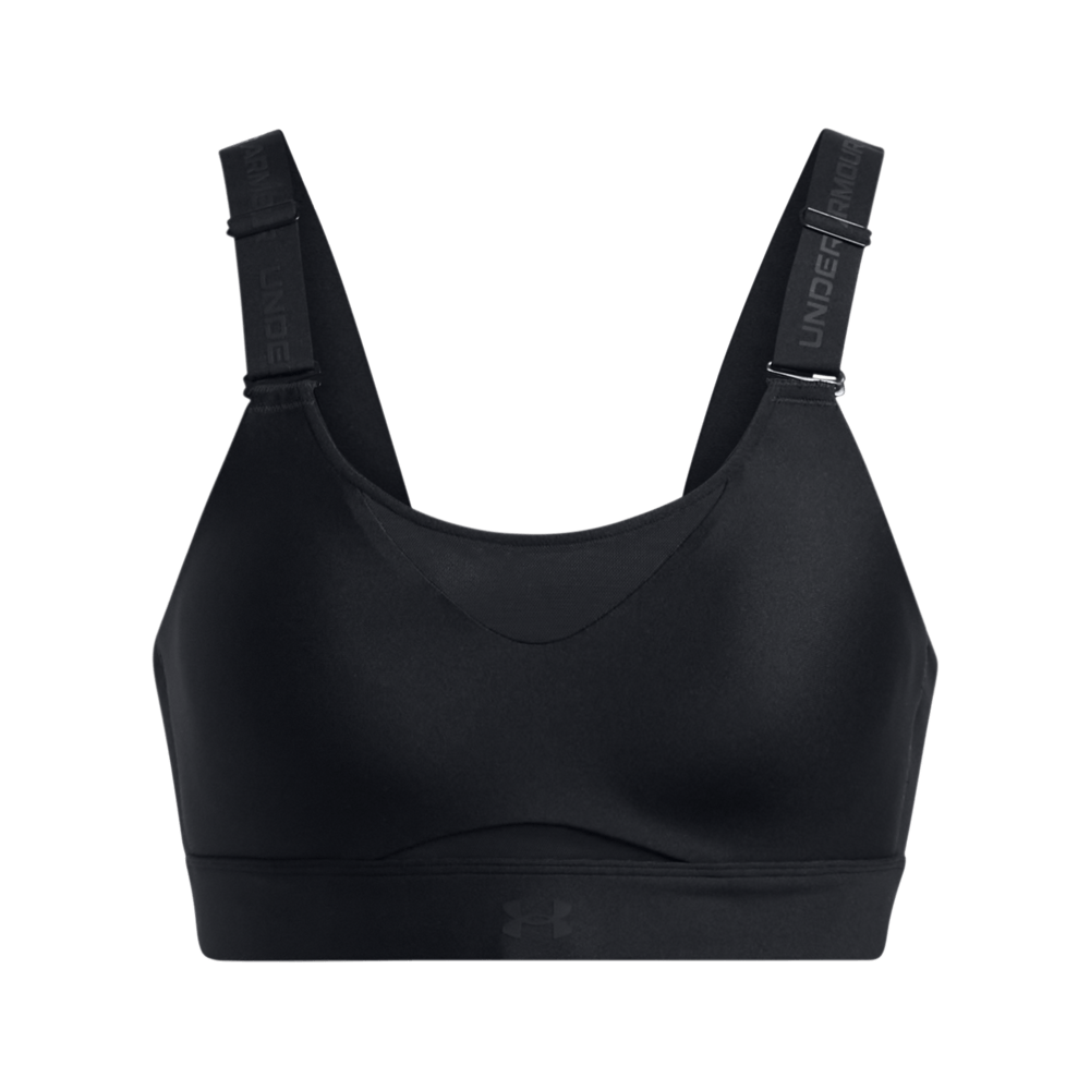 UA Infinity High 2.0 Bra Top negro de mujer para entrenamiento