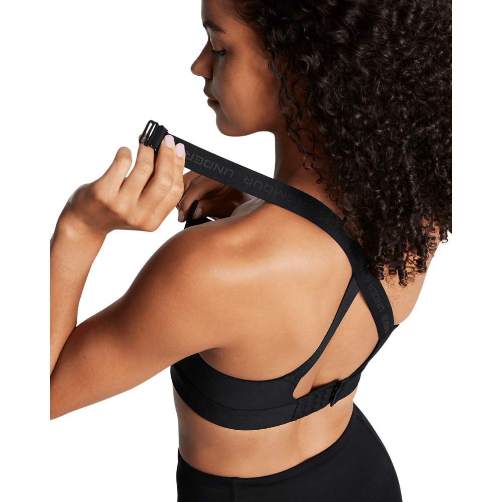 UA Infinity High 2.0 Bra Top negro de mujer para entrenamiento