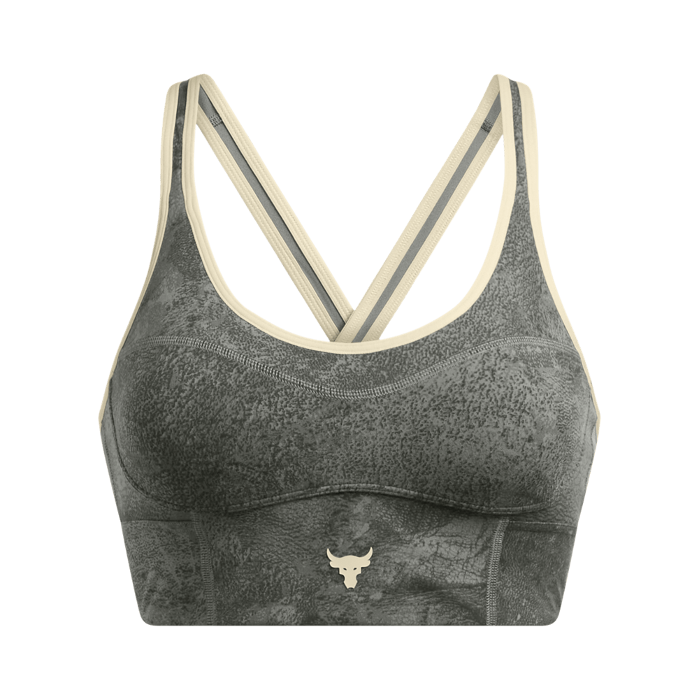 UA  Rck Lg Ll Infty Pt Bra Top verde de mujer para entrenamiento