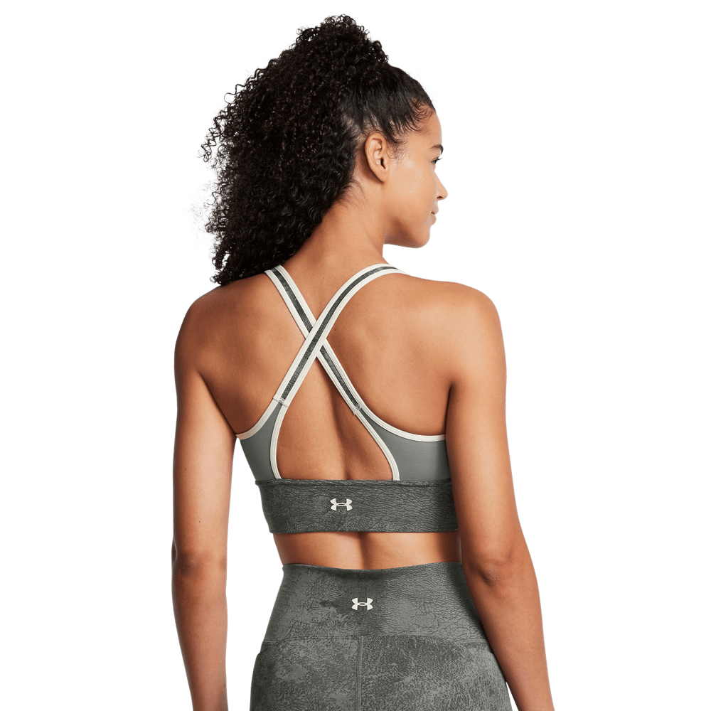 UA  Rck Lg Ll Infty Pt Bra Top verde de mujer para entrenamiento