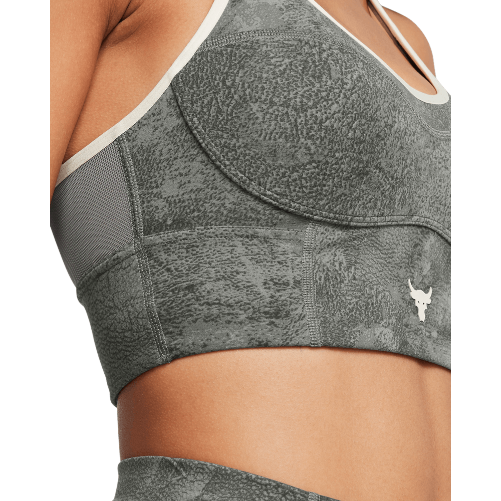 UA  Rck Lg Ll Infty Pt Bra Top verde de mujer para entrenamiento