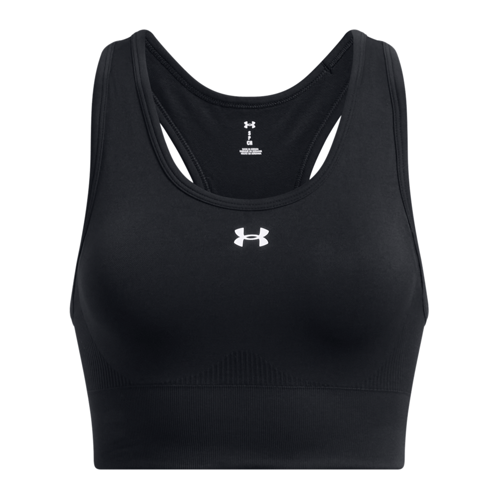 UA Ish Seamless Mid Bra Top negro de mujer para entrenamiento