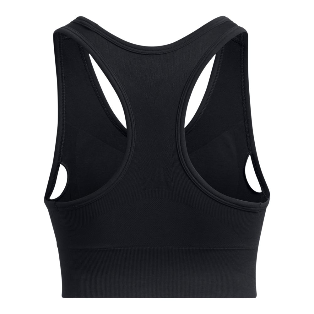 UA Ish Seamless Mid Bra Top negro de mujer para entrenamiento