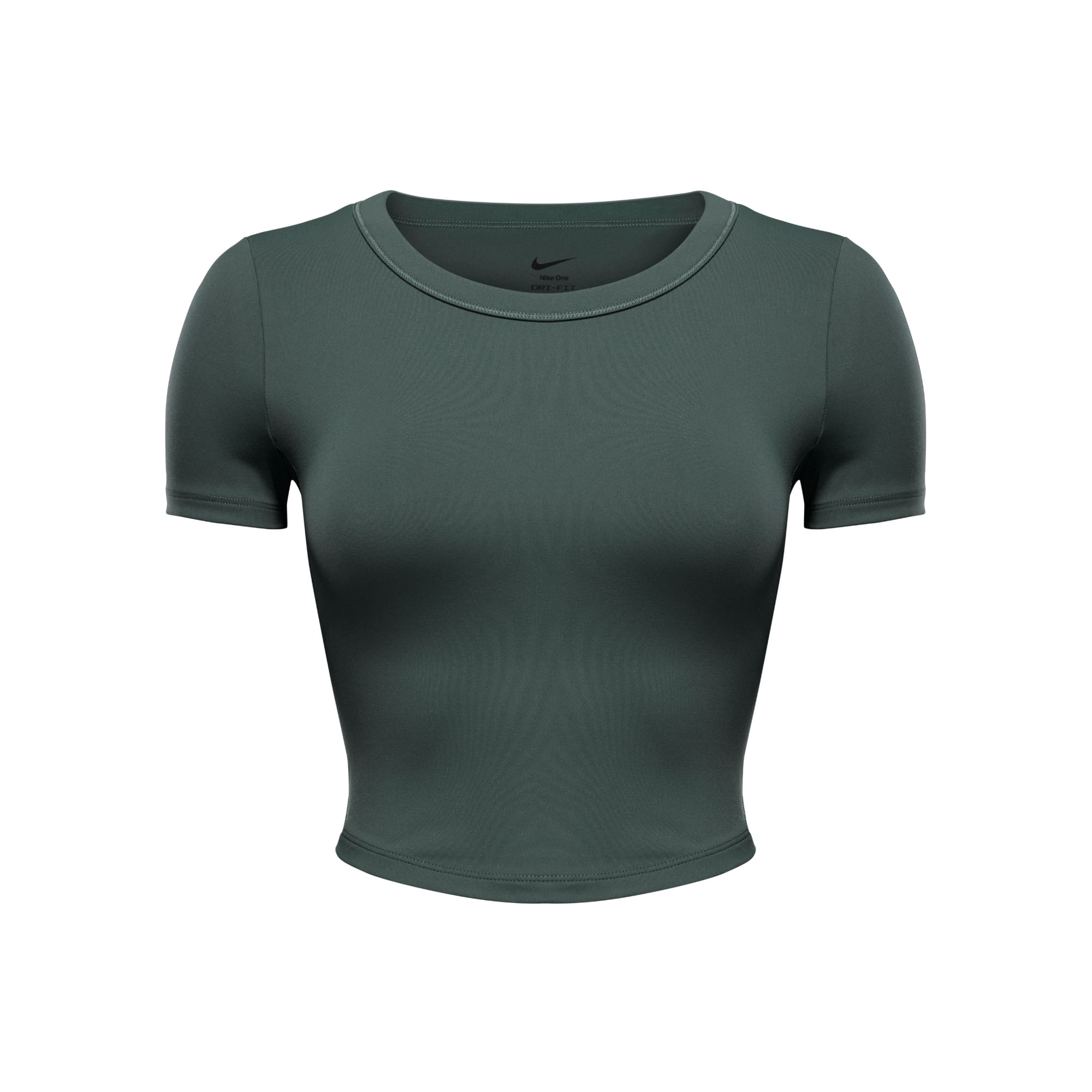 Nike W Nk One Fitted Df Ss Top Camiseta Manga Corta verde de mujer para entrenamiento