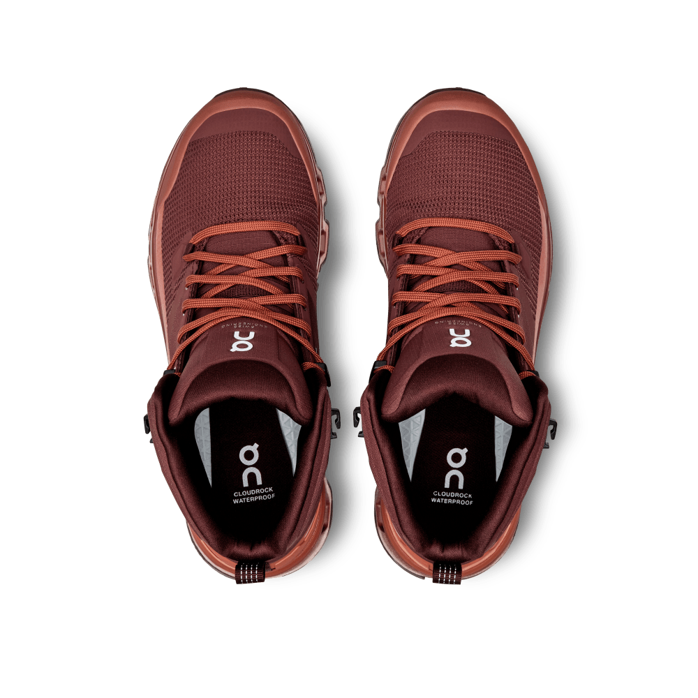 On Cloudrock 2 Waterproof Tenis rojo de mujer para outdoor