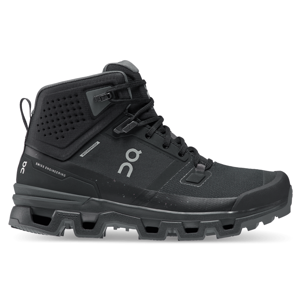 On Cloudrock Waterproof Tenis negro de mujer para outdoor