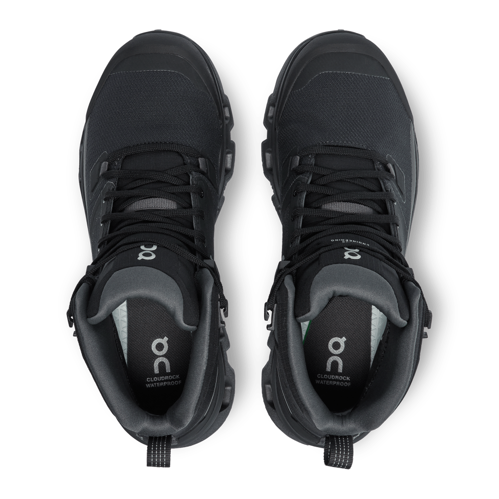 On Cloudrock Waterproof Tenis negro de mujer para outdoor