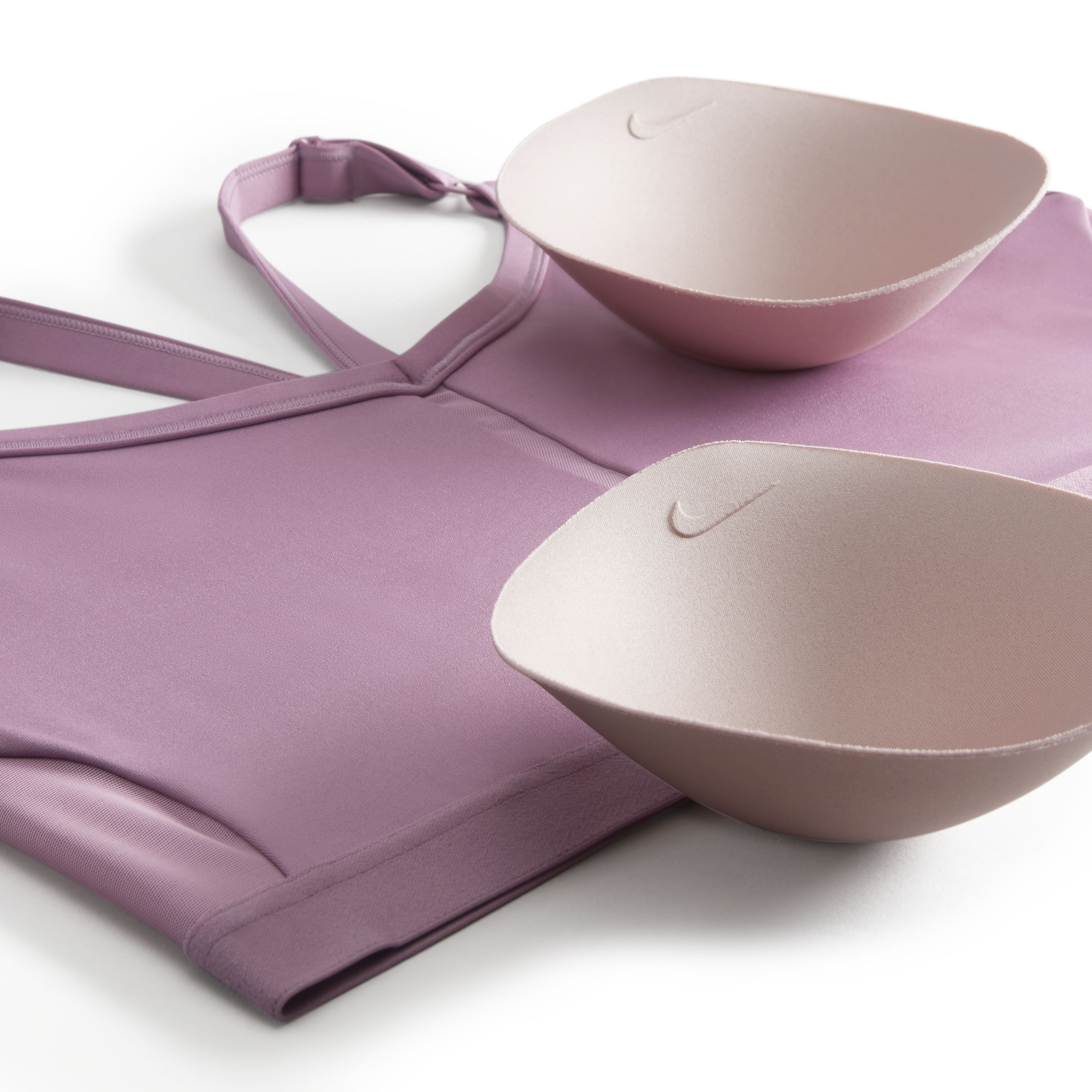 Nike W Nk Df Indy V-Neck Bra Top morado de mujer para entrenamiento