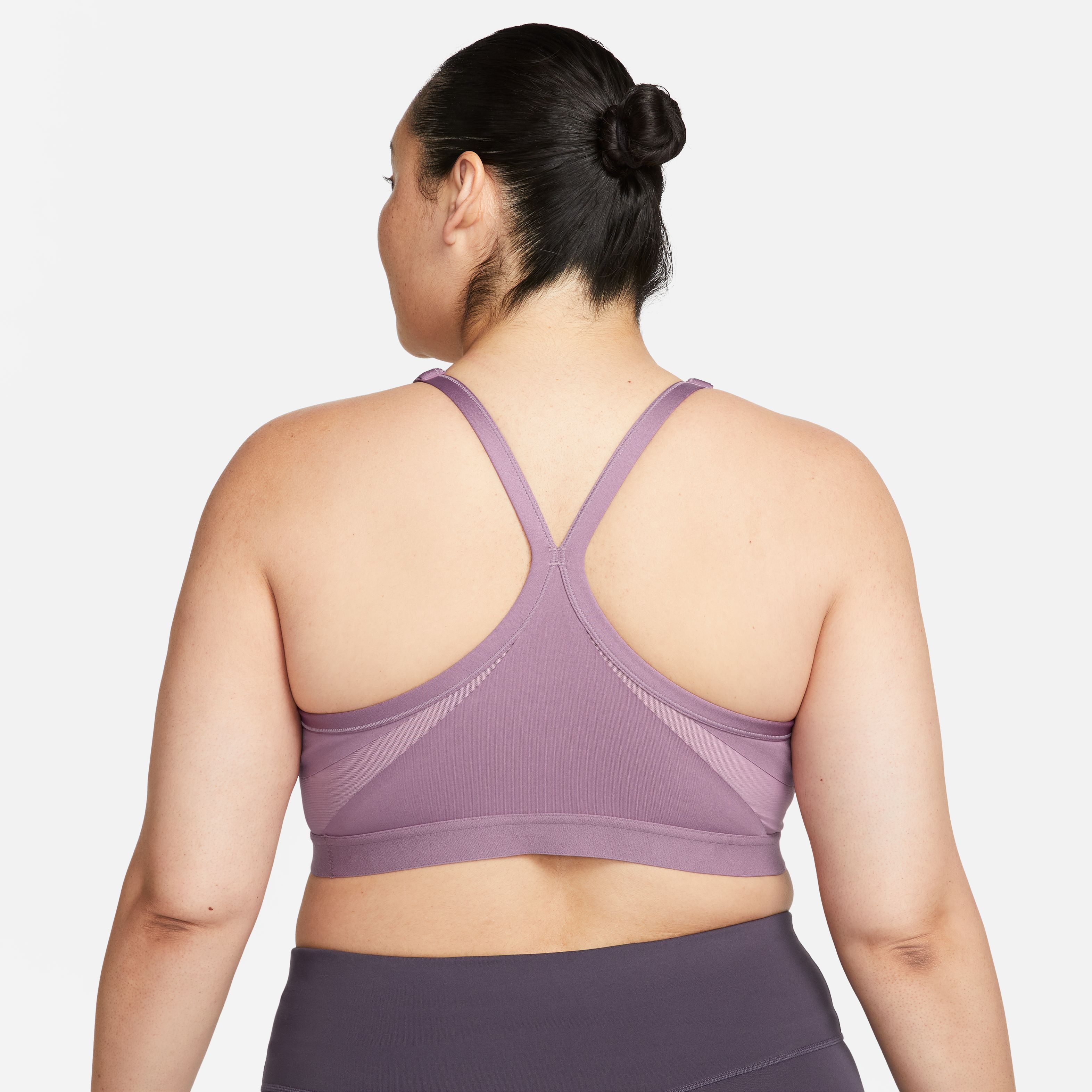 Nike W Nk Df Indy V-Neck Bra Top morado de mujer para entrenamiento