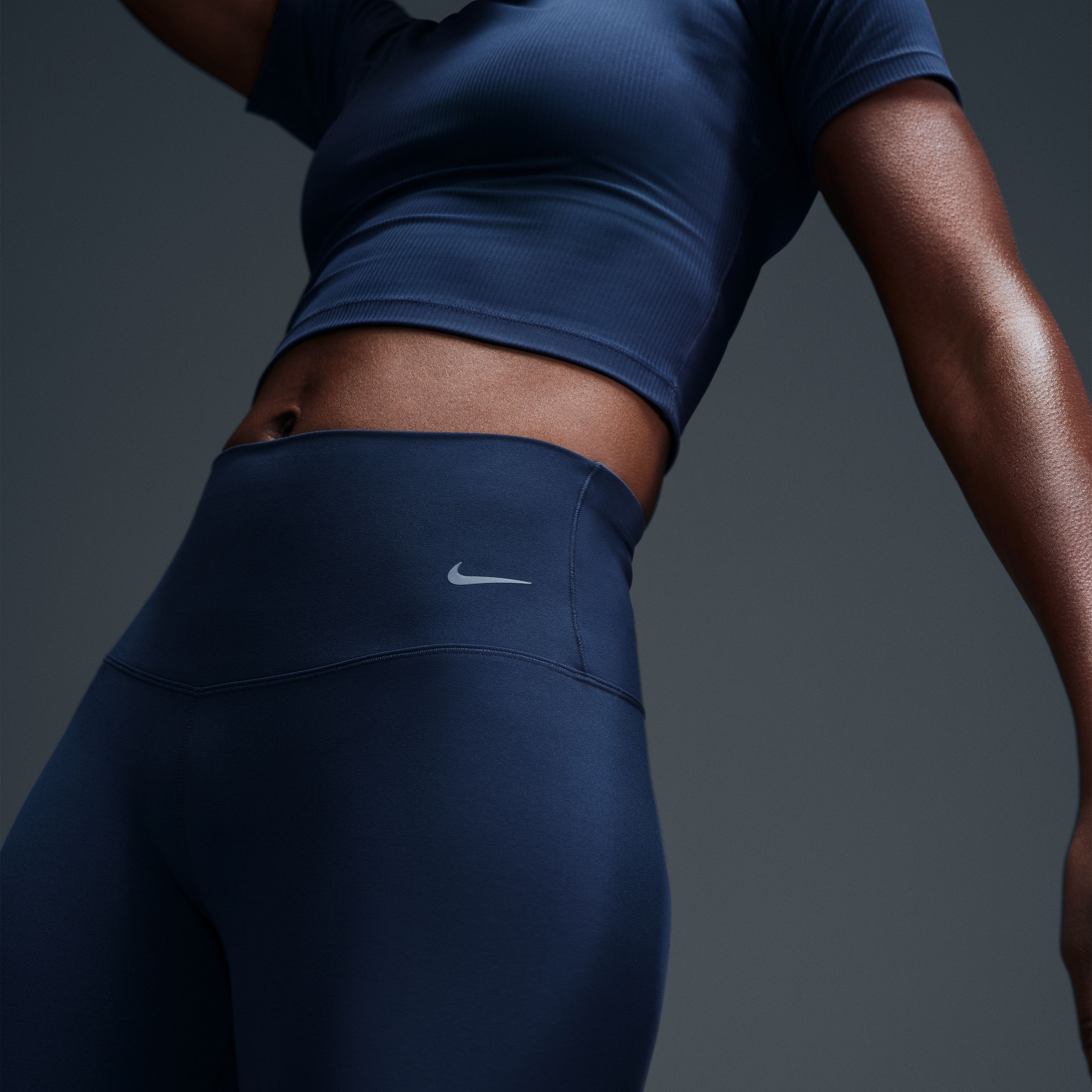 Nike W Nk Df Zenvy Hr 7/8 Tght Licra azul de mujer para entrenamiento