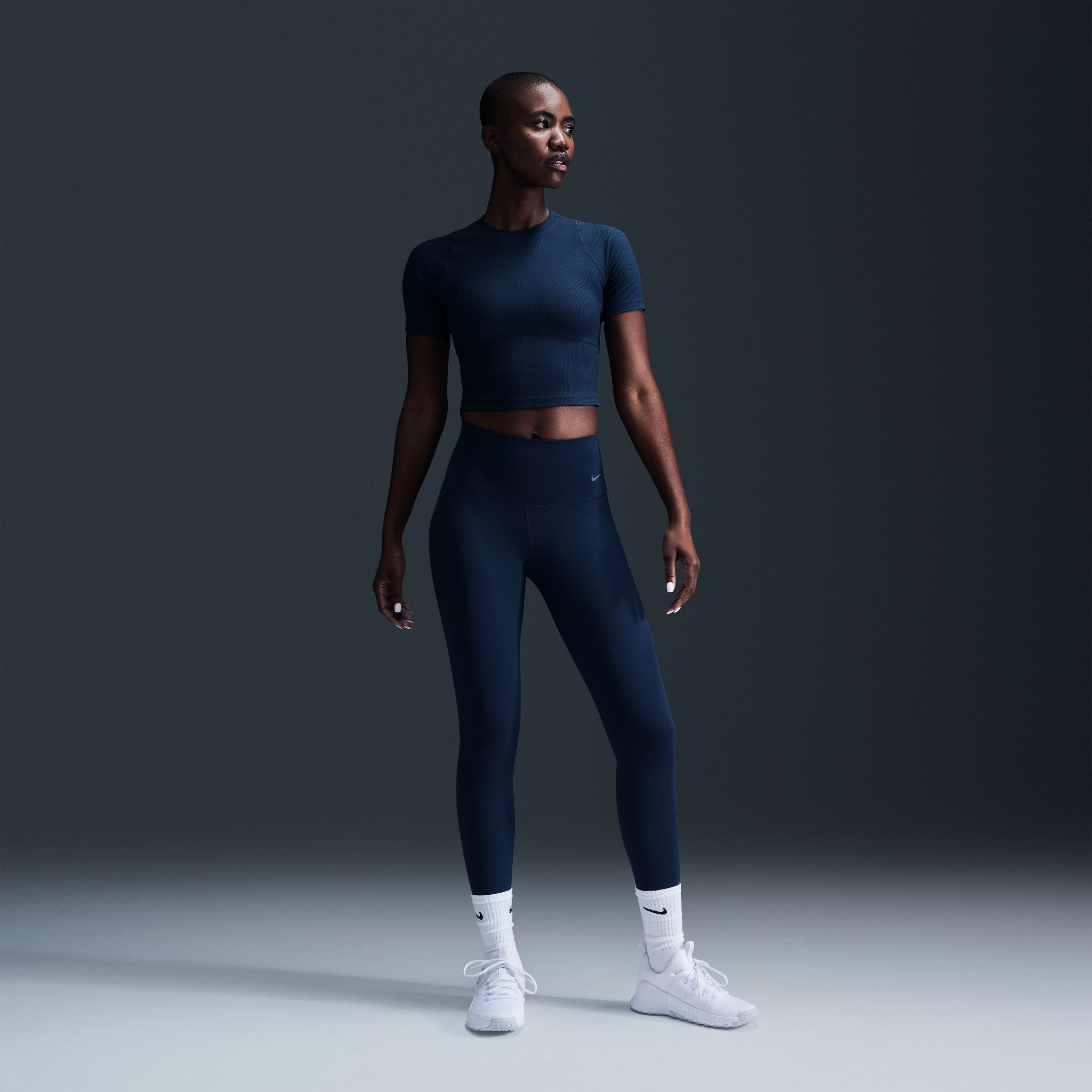 Nike W Nk Df Zenvy Hr 7/8 Tght Licra azul de mujer para entrenamiento