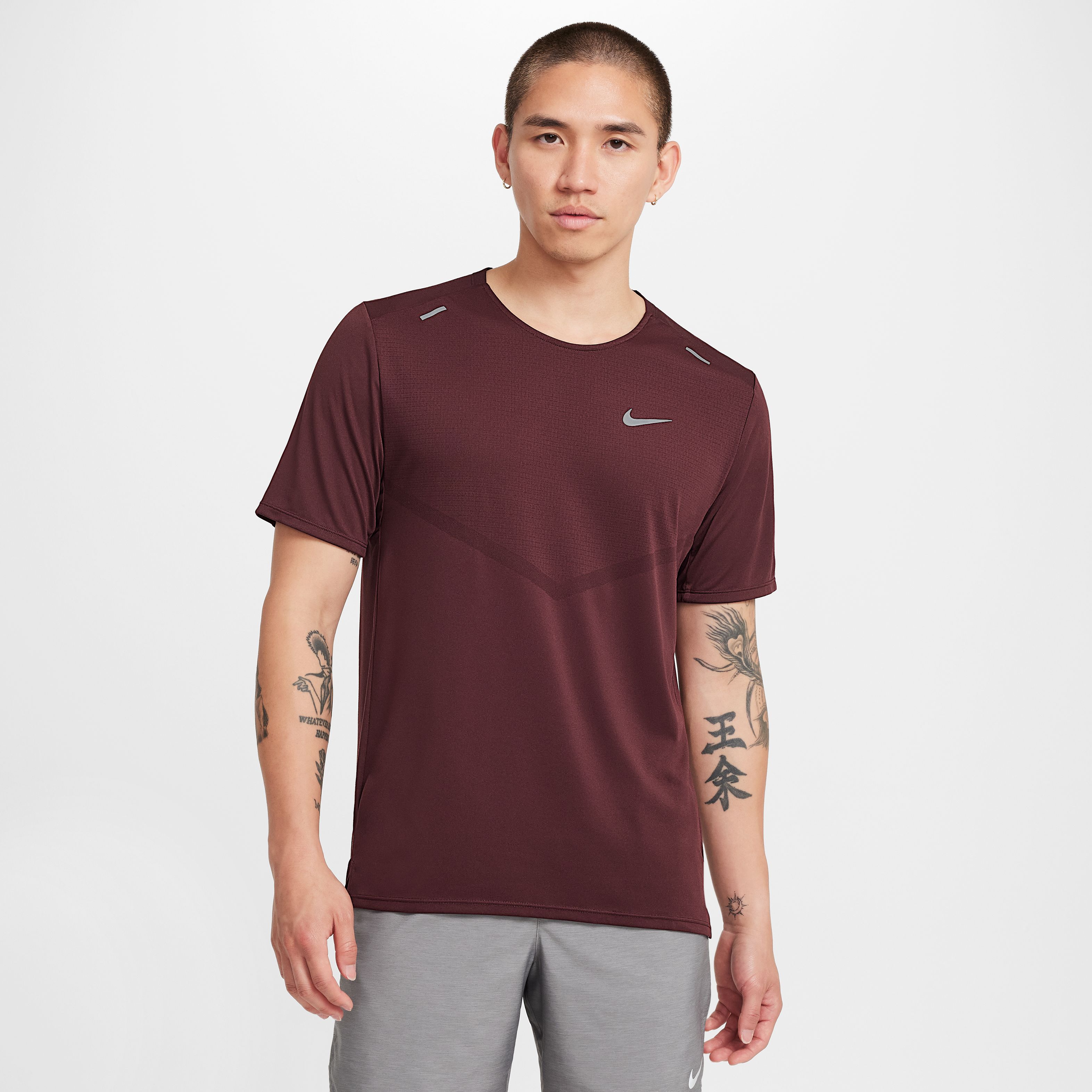 Nike M Nk Df Rise 365 Ss Camiseta Manga Corta rojo de hombre para correr