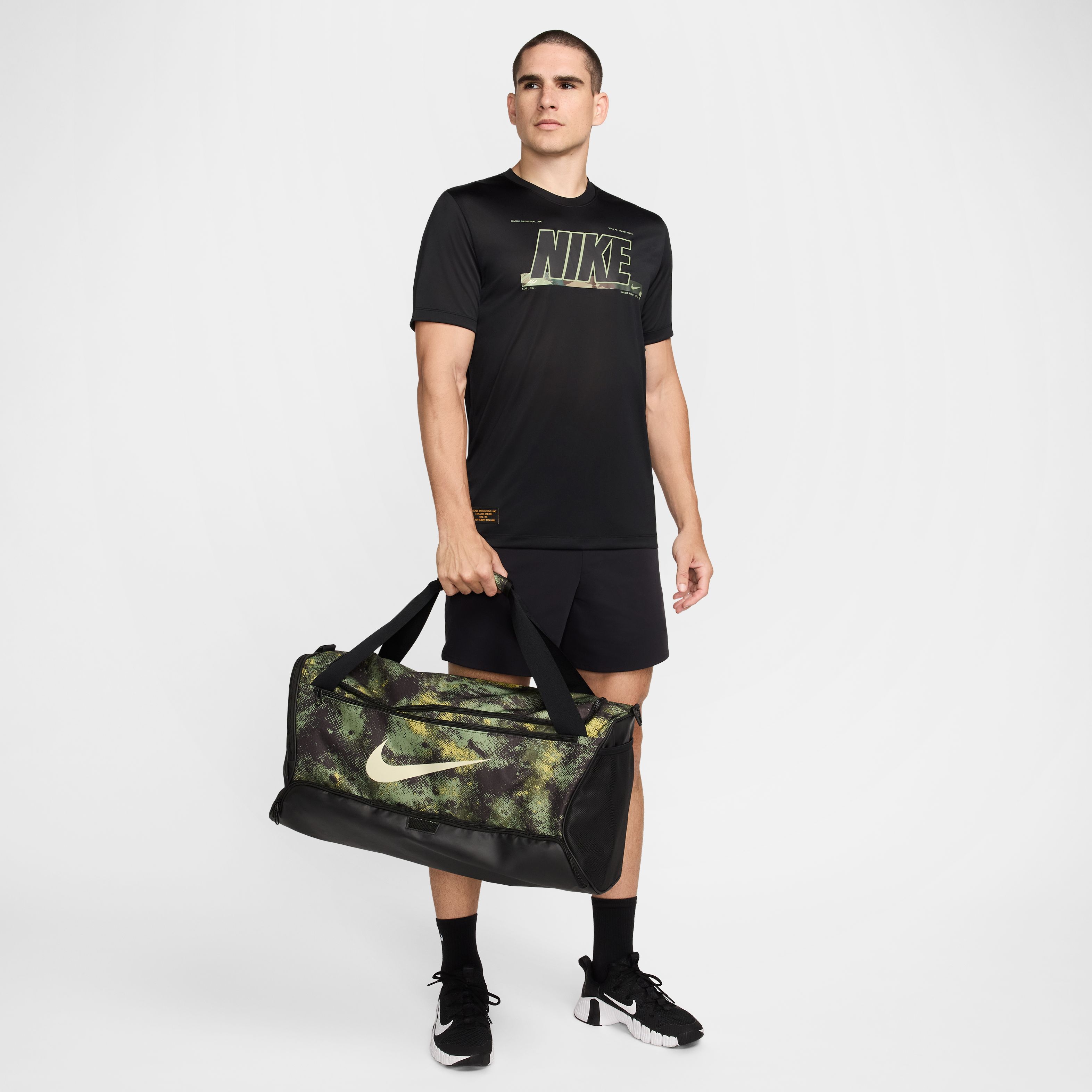 Nike Nk Brsla M Duff - 9.5 Camo Aop Maletín verde de hombre para entrenamiento