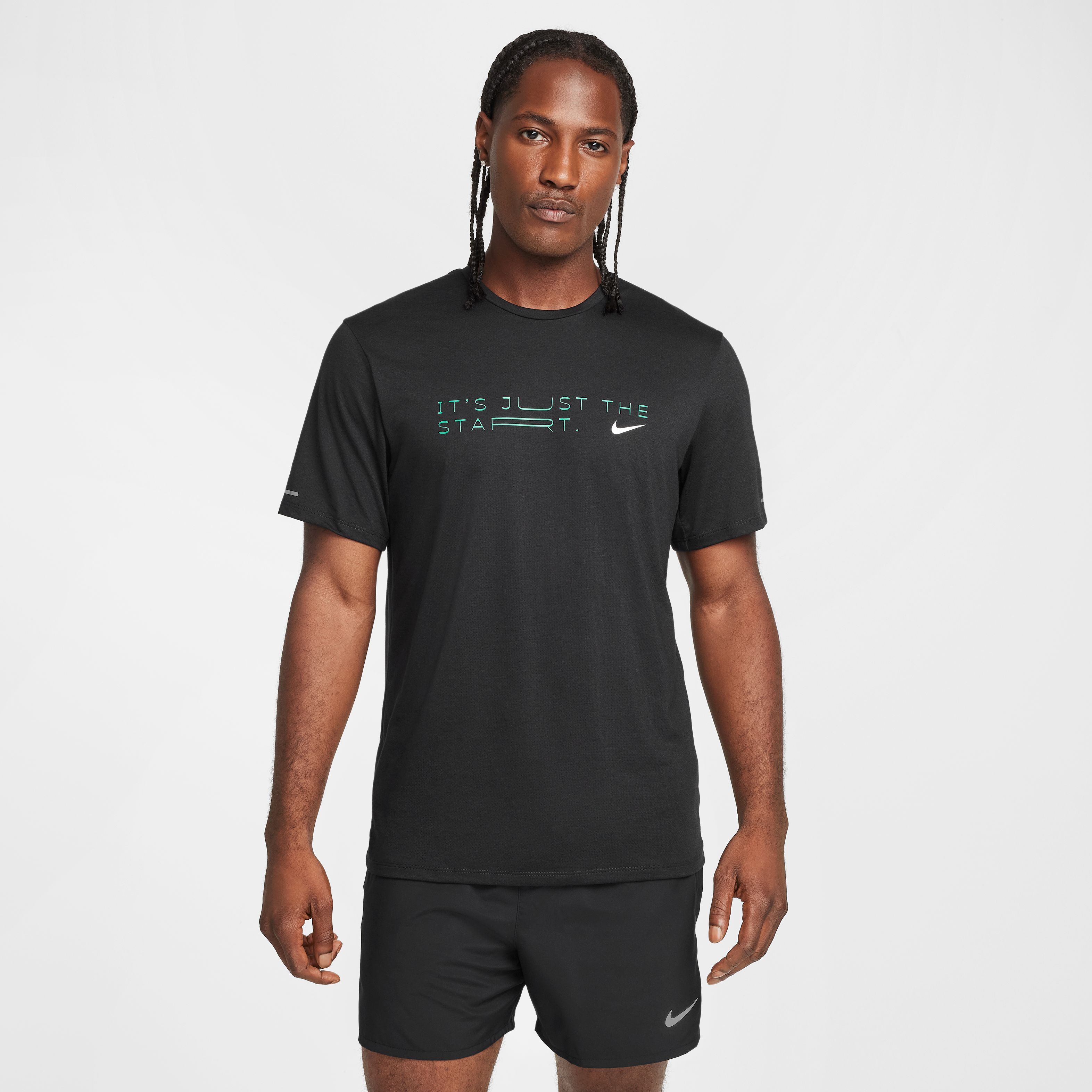 Nike M Nk Df Rise 365 Ss Kipchoge Camiseta Manga Corta negro de hombre para correr