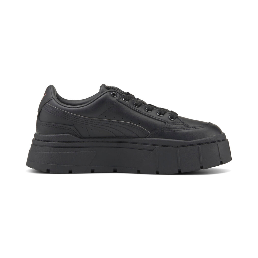 Puma Mayze Stack Lthr Wns Tenis negro de mujer lifestyle