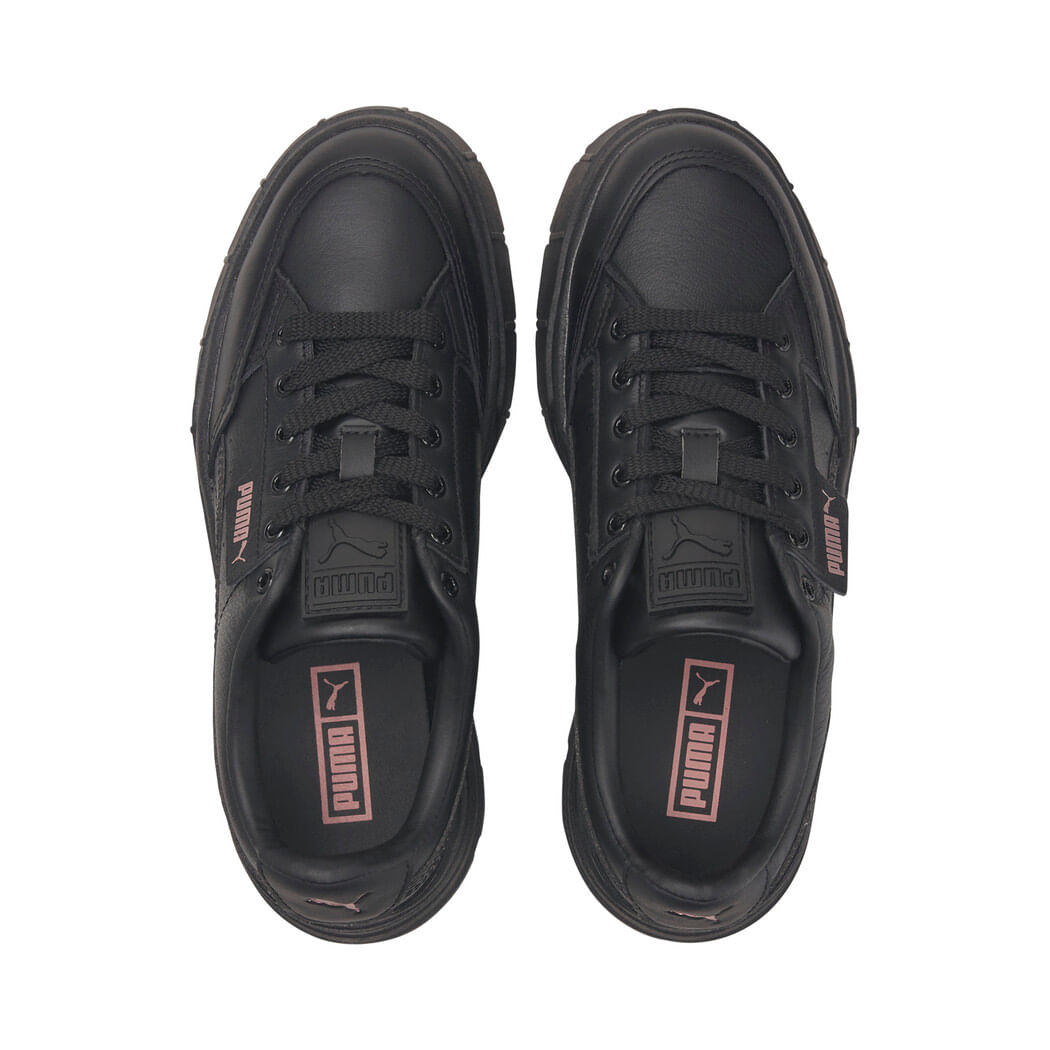 Puma Mayze Stack Lthr Wns Tenis negro de mujer lifestyle