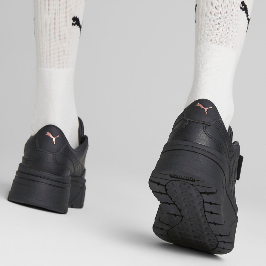 Puma Mayze Stack Lthr Wns Tenis negro de mujer lifestyle