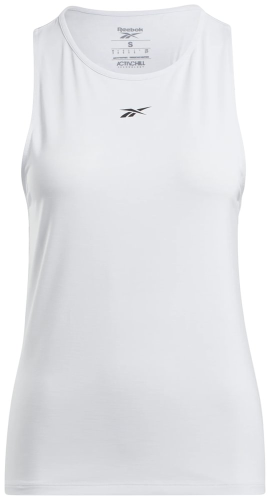 Reebok Rbk-Chill Athletic Tank Camiseta Manga Sisa blanco de mujer para entrenamiento