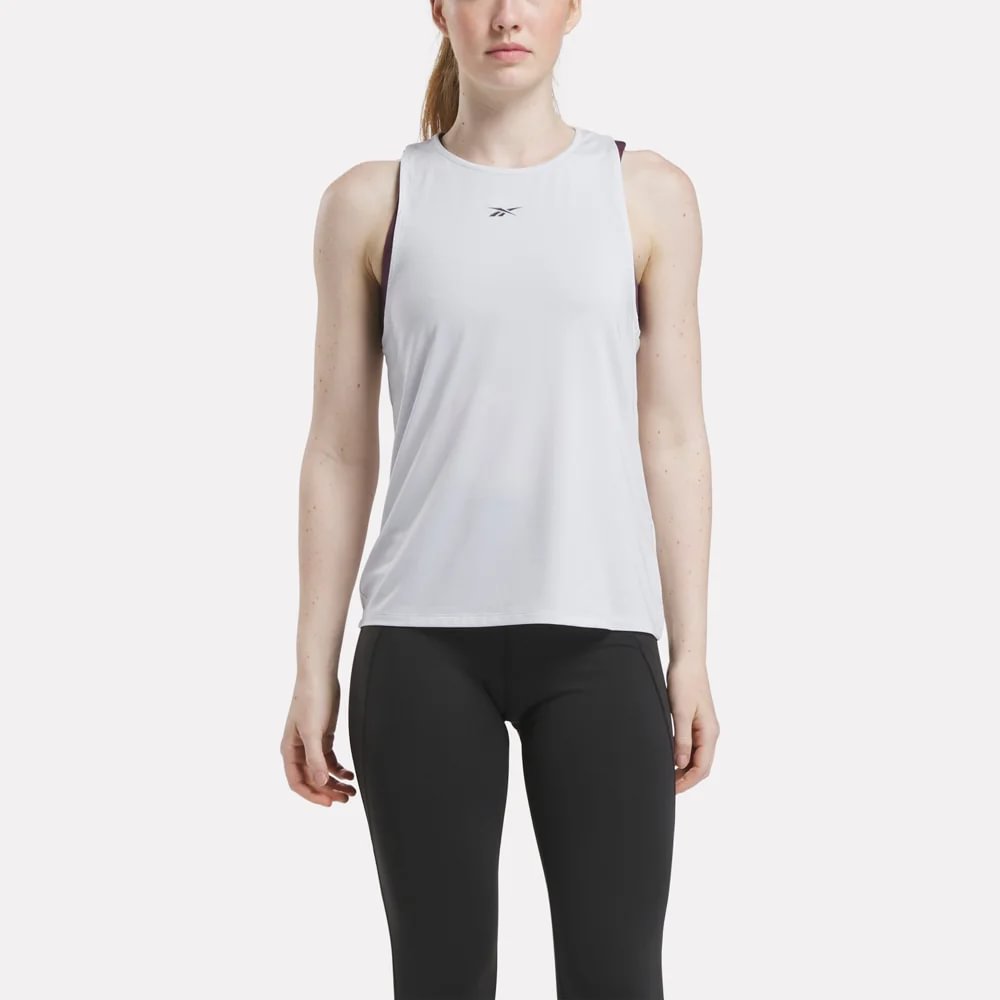 Reebok Rbk-Chill Athletic Tank Camiseta Manga Sisa blanco de mujer para entrenamiento